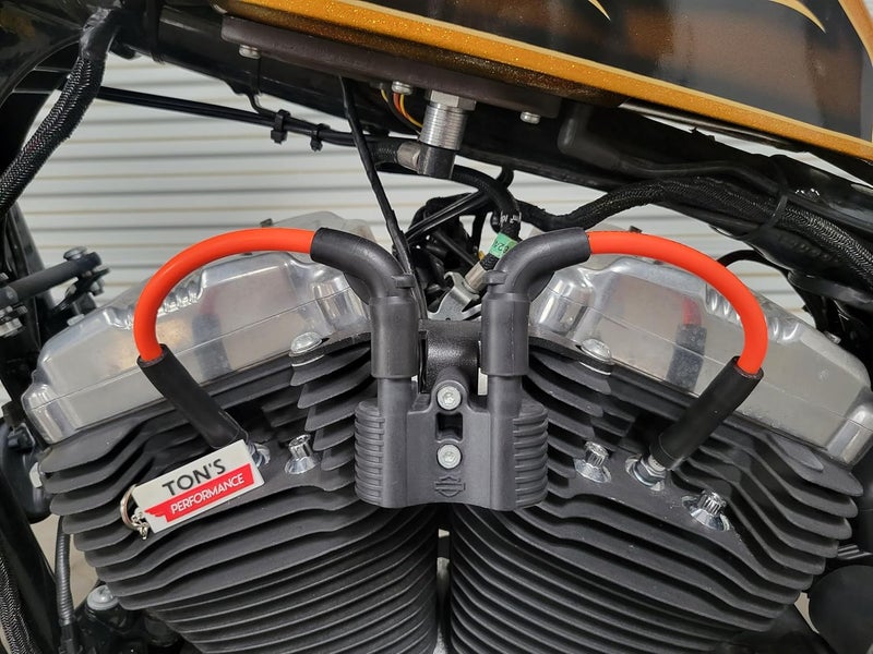 Ton's Performance Orange 10mm Thick Spark Plug Wire Compatible with Harley-Davidson Forty Eight Iron 883 Seventy Two Sportster 883 1200 with Coil Relocation 2007+, 07XLRELO-OR-10MM - Image 2